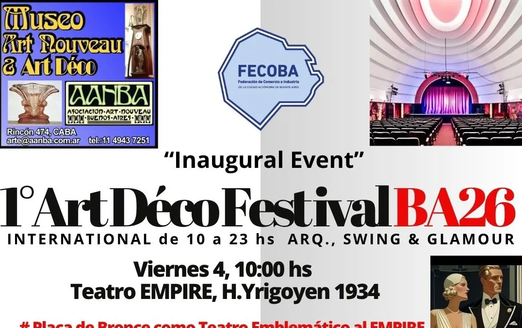 Buenos Aires celebra el Art Déco con el 1° Festival Art Déco Festival BA26